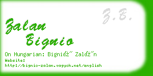 zalan bignio business card